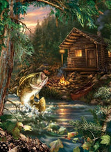 Load image into Gallery viewer, Cabin Fish Diamond Painting Kit - DIY
