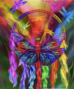 Rainbow Dragonfly Diamond Painting Kit - DIY