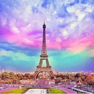 Rainbow Eiffel's Tower Diamond Painting Kit - DIY