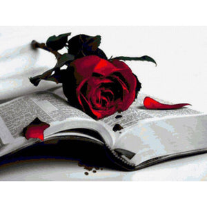 Roses And Books Diamond Painting Kit - DIY