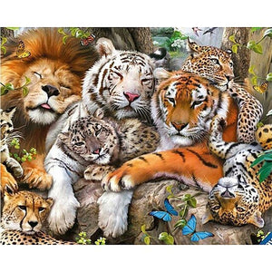 Lion Family Together Diamond Painting Kit - DIY