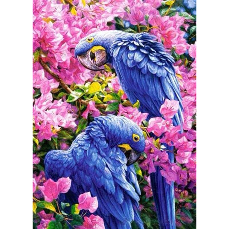 Flowers In The Two Parrots Diamond Painting Kit - DIY