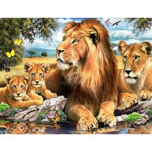 Load image into Gallery viewer, Lion Family Diamond Painting Kit - DIY
