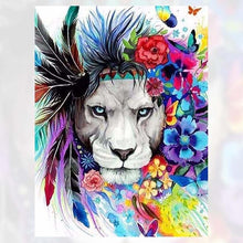 Load image into Gallery viewer, Lion Flowers Diamond Painting Kit - DIY
