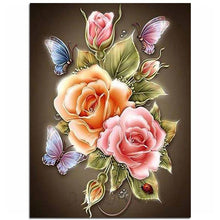 Load image into Gallery viewer, Flowers Butterfly Rose Resin Diamond Painting Kit - DIY
