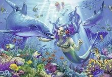 Load image into Gallery viewer, Mermaid And Dolphin Diamond Painting Kit - DIY

