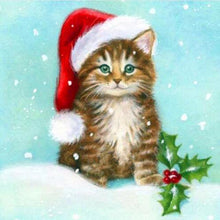 Load image into Gallery viewer, Christmas Cat Little Diamond Painting Kit - DIY
