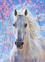 Load image into Gallery viewer, Horse White Blue Diamond Painting Kit - DIY
